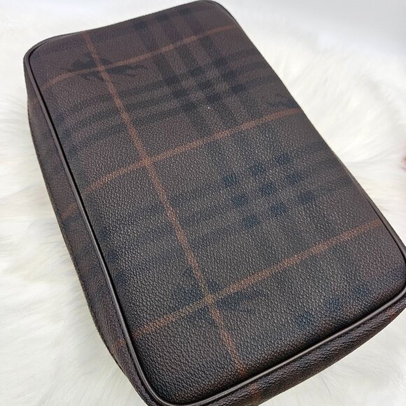 Burberry  Dark Brown Haymarket Check Clutch - Picture 12 of 17